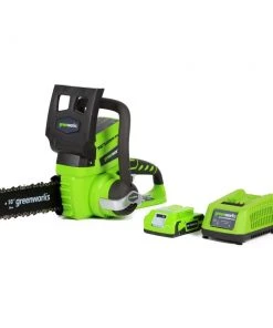 Hot Sale 🌟 Greenworks Chainsaws & Pole Saws 24-Volt 10-in Cordless Electric Chainsaw 2 Ah (Battery & Charger Included) 🧨