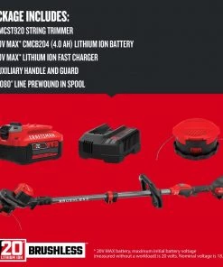 Discount 🤩 CRAFTSMAN Trimmers & Edgers WEEDWACKER V20 20-Volt Max 13-in Straight Cordless String Trimmer (Battery Included) ✨ -Deals Outdoor Tools Store 09806983