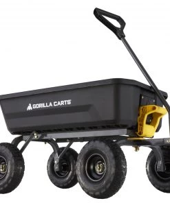 Best Pirce 👏 Gorilla Carts Wheelbarrows & Yard Carts 4-cu ft Poly Yard Cart 👏