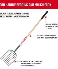 Outlet 👏 CRAFTSMAN Lawn & Garden Hand Tools 55-in L Wood-Handle Welded Steel Bedding Fork 😀 -Deals Outdoor Tools Store 10061651 scaled