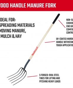 Wholesale 🎁 CRAFTSMAN Lawn & Garden Hand Tools 54-in L Wood-handle Forged Manure Fork 🔥 -Deals Outdoor Tools Store 10339303
