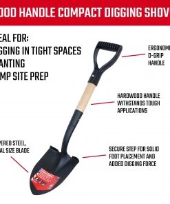 Outlet 🛒 CRAFTSMAN Lawn & Garden Hand Tools 10.75-in Wood D-Handle Digging Shovel 💯 -Deals Outdoor Tools Store 10339316