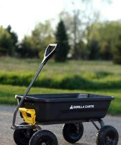 Best Pirce 👏 Gorilla Carts Wheelbarrows & Yard Carts 4-cu ft Poly Yard Cart 👏 -Deals Outdoor Tools Store 11064524 scaled