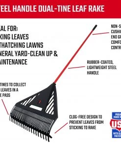 Best reviews of 🧨 CRAFTSMAN Lawn & Garden Hand Tools Dual Tine 26-in Leaf Rake 😀 -Deals Outdoor Tools Store 12157800