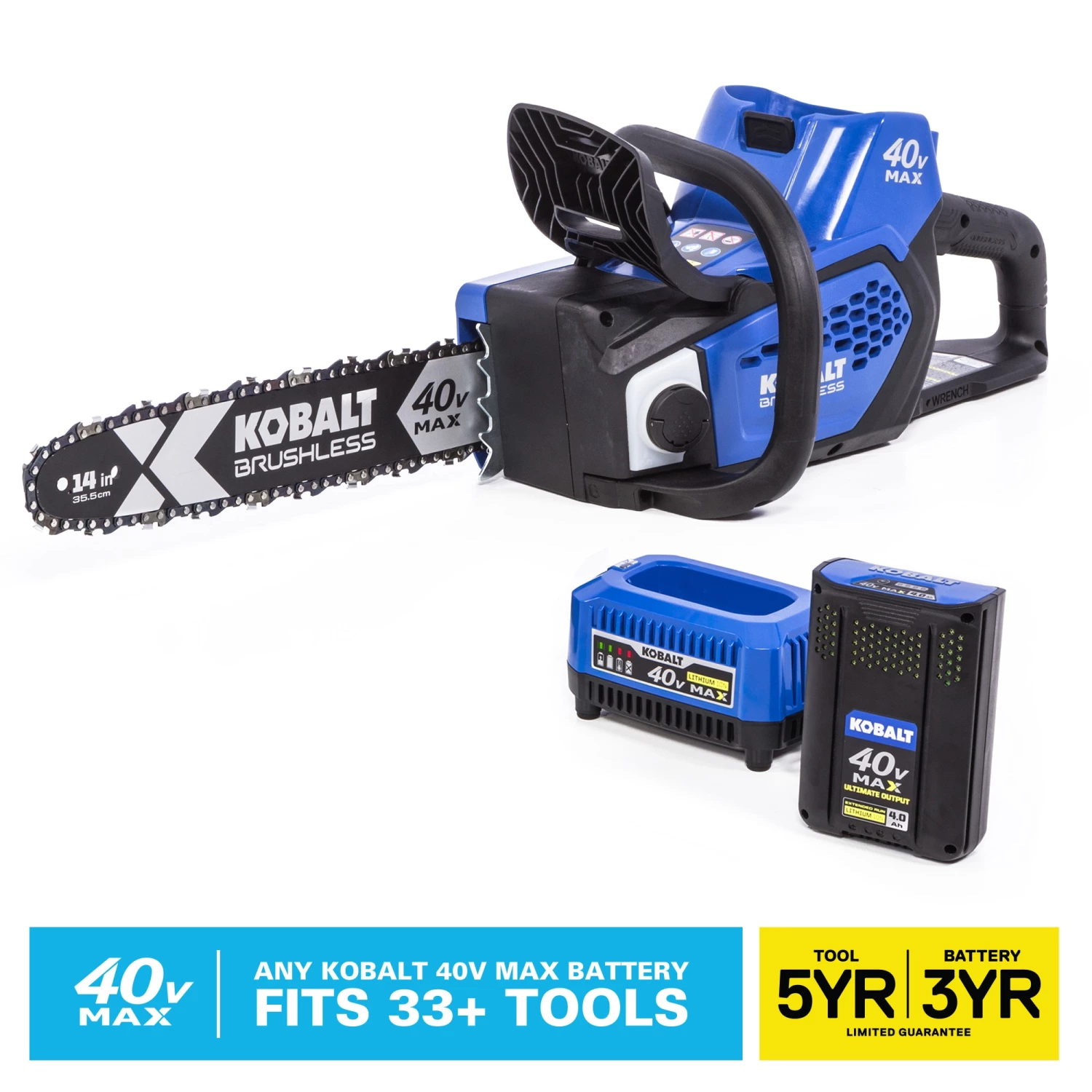 Cheap ๐งจ Kobalt Chainsaws & Pole Saws 40-Volt 14-in Brushless Cordless Electric Chainsaw 4 Ah (Battery & Charger Included) ๐ 1 Cheap ๐งจ Kobalt Chainsaws & Pole Saws 40-Volt 14-in Brushless Cordless Electric Chainsaw 4 Ah (Battery & Charger Included) ๐