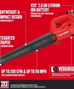 Best deal 🤩 CRAFTSMAN Leaf Blowers 20-volt Max 200-CFM Handheld Cordless Electric Leaf Blower 2 Ah (Battery & Charger Included) 💯 -Deals Outdoor Tools Store 16728260