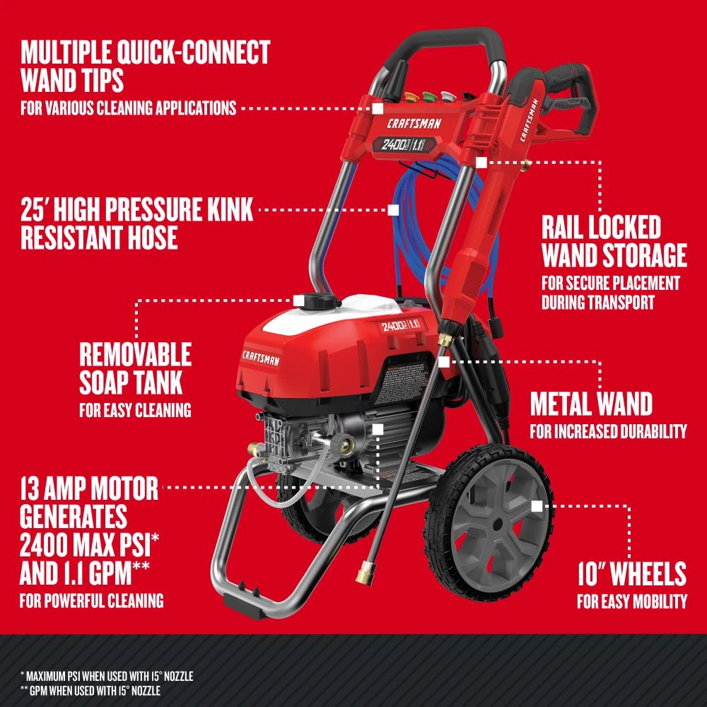 Coupon โค๏ธ CRAFTSMAN Pressure Washers 2400-PSI 1.1-GPM Cold Water Electric Pressure Washer ๐ 4 Coupon โค๏ธ CRAFTSMAN Pressure Washers 2400-PSI 1.1-GPM Cold Water Electric Pressure Washer ๐ - Image 4