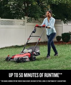 Best Sale ✔️ CRAFTSMAN Lawn Mowers 2x20V 20-Volt Max Brushless 20-in Push Cordless Electric Lawn Mower 5 Ah (Battery and Charger Included) ✨ -Deals Outdoor Tools Store 40885464