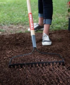 Best deal 😀 CRAFTSMAN Lawn & Garden Hand Tools 57.25-in L Wood-Handle Welded Steel Garden Rake ✔️ -Deals Outdoor Tools Store 42008743 scaled