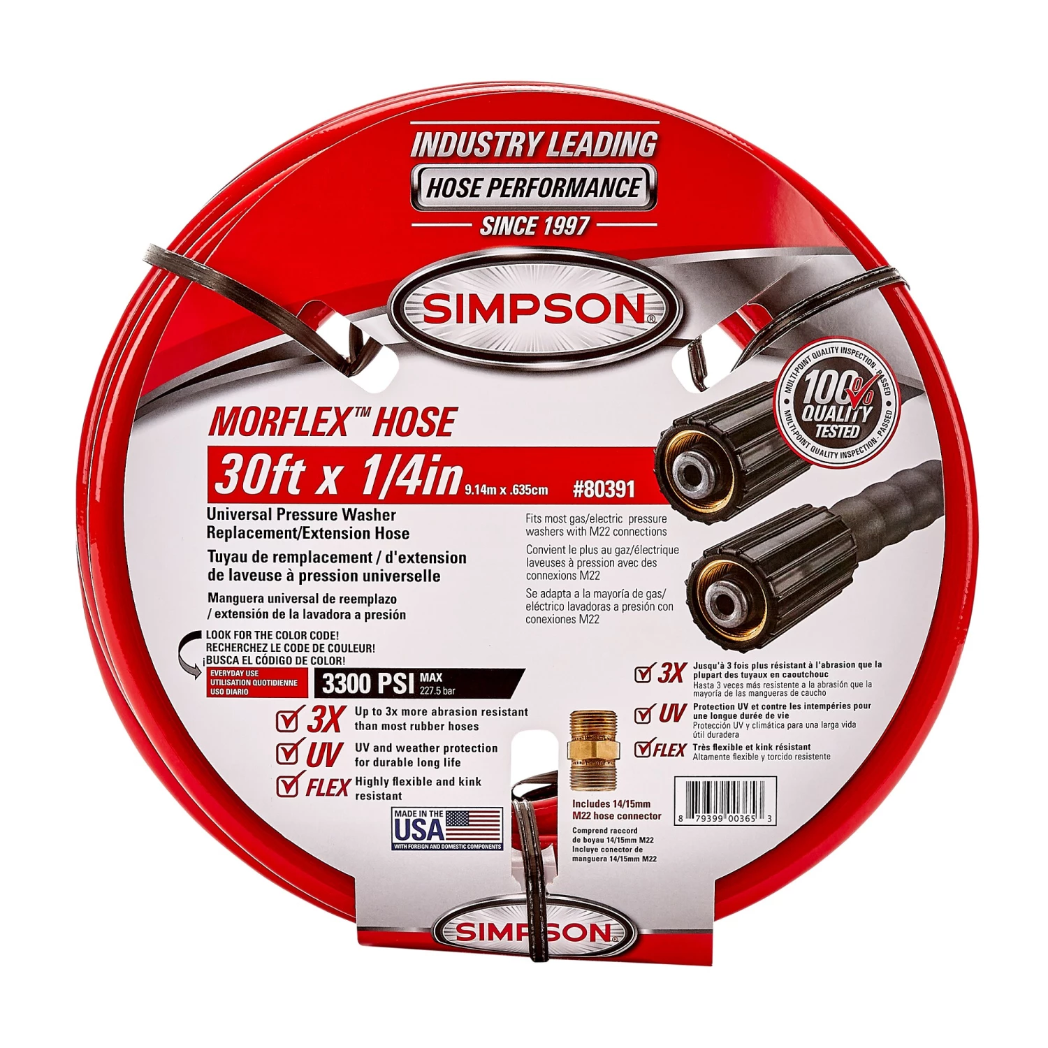 Top 10 👏 SIMPSON Pressure Washers 1/4-In x 30-Ft x 3300 PSI High Pressure Extension/Replacement Hose 💯 2 Top 10 👏 SIMPSON Pressure Washers 1/4-In x 30-Ft x 3300 PSI High Pressure Extension/Replacement Hose 💯 - Image 2