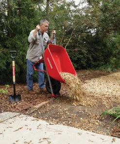 Buy 😍 CRAFTSMAN Wheelbarrows & Yard Carts 6 Cubic Ft Steel Tray Wheelbarrow, Steel Handles 💯 -Deals Outdoor Tools Store 44011042 scaled