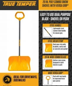 Best Sale ⌛ True Temper Lawn & Garden Hand Tools 20-in Poly Snow Shovel with 34.5-in Steel Handle 🎁 -Deals Outdoor Tools Store 45411534